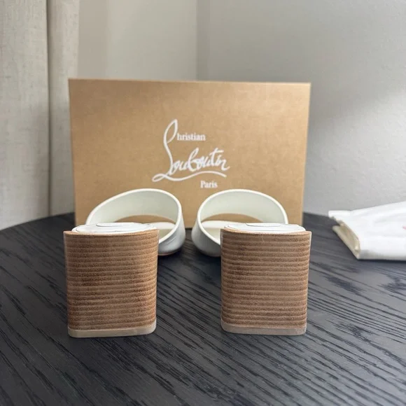 Christian Louboutin So CL Mule 55 Sandal Leather White - Picture 6 of 7